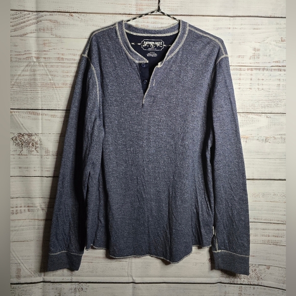 AE Super Soft Long-Sleeve Duofold Henley Thermal T-Shirt Mens Size Large - Picture 1 of 5